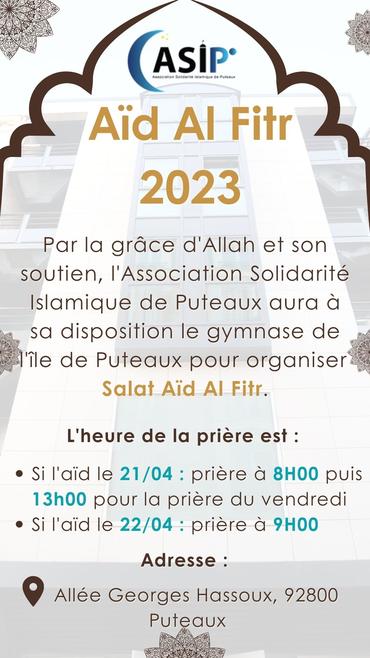 Salat Aïd Al Fitr 2023